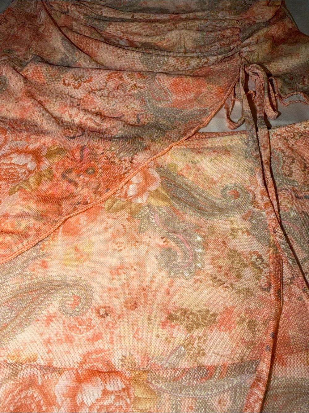 See You Monday peach paisley and floral mesh tube 2 piece dress - Picture 11 of 14